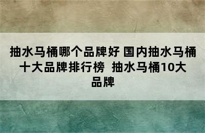 抽水马桶哪个品牌好 国内抽水马桶十大品牌排行榜  抽水马桶10大品牌